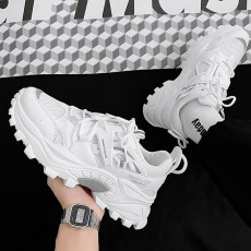 New Fashion Casual Clunky Sneaker ulzzang ins High Running Shoes-All White-4001817